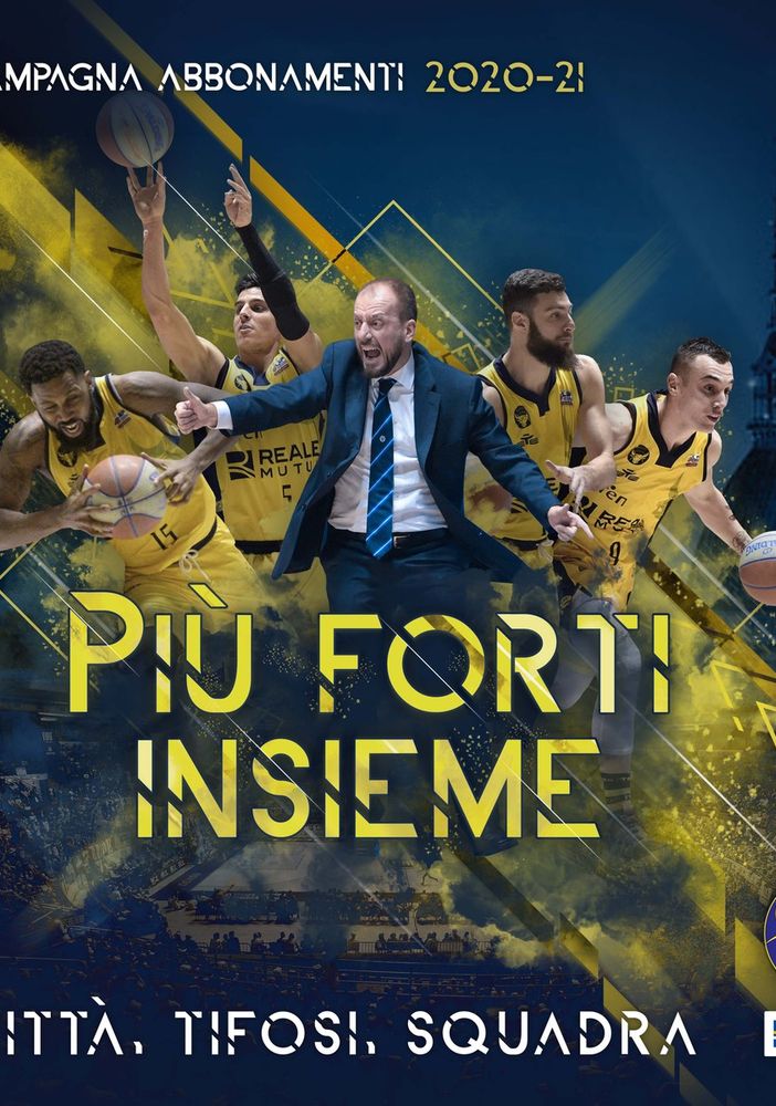 &quot;Più forti insieme&quot;, la campagna abbonamenti della Reale Mutua Basket Torino