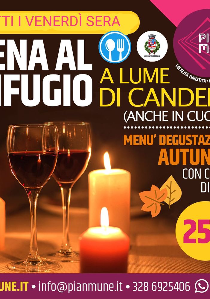 Pian Munè di Paesana: che successo per le cene a lume di candela del venerdì sera!