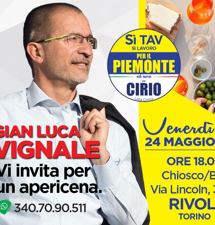 Regionali, Gian Luca Vignale sarà a Beinasco e Rivoli