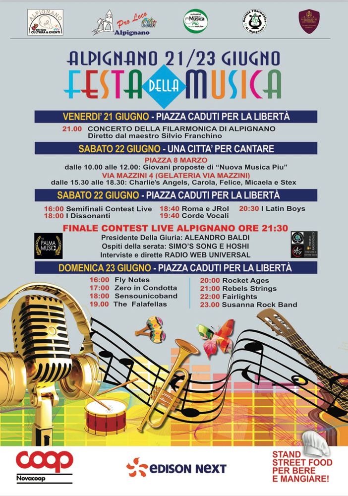 Ad Alpignano tutto pronto per l'edizione 2024 della Festa della Musica