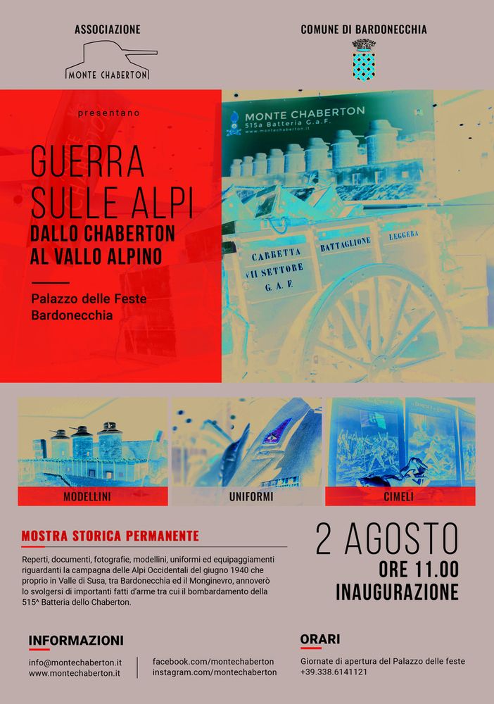 Bardonecchia, a Palazzo delle Feste la mostra &quot;Guerra sulle Alpi, dallo Chaberton al Vallo Alpino&quot;