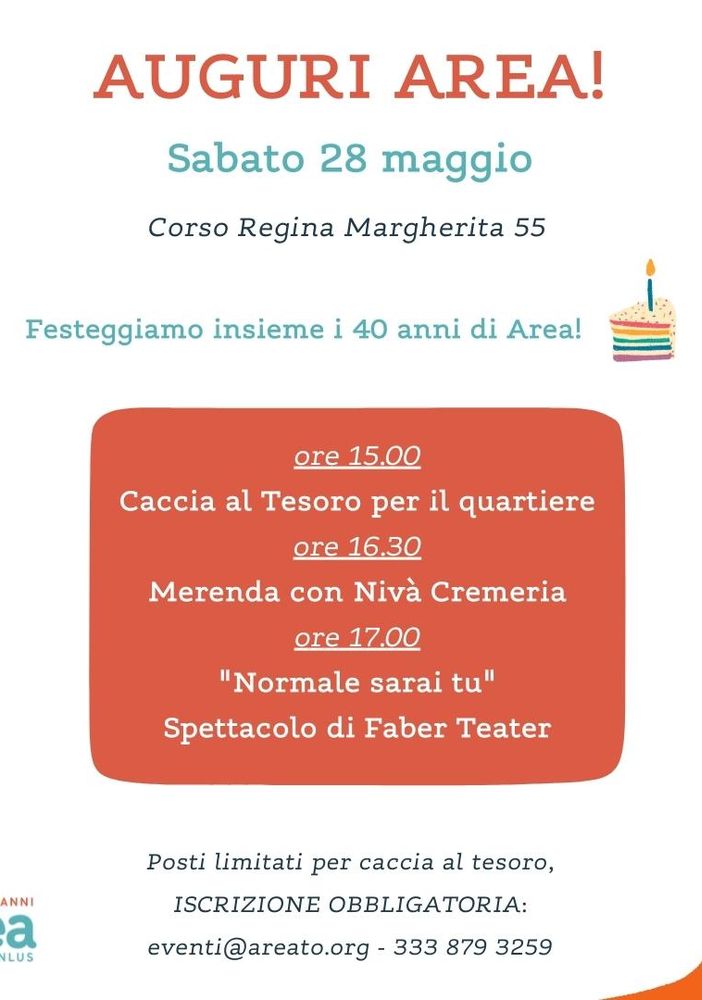 C'è Area di festa per i bambini per celebrare i 40 anni di Area Onlus