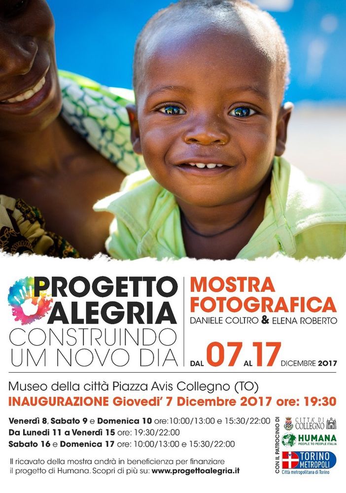 Al via a Collegno la mostra fotografica solidale “Progetto alegria. Construindo um novo dia”