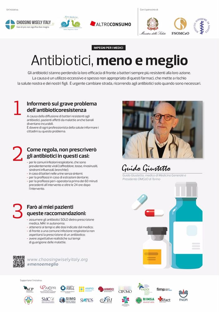 Manifesto contro l'eccesso di antibiotici: campagna di sensibilizzazione dell'Ordine dei medici
