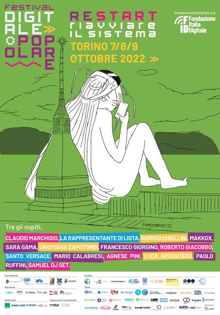 Fumettibrutti firma il manifesto del Festival del Digitale Popolare: appuntamento a Torino dal 7 al 9 ottobre