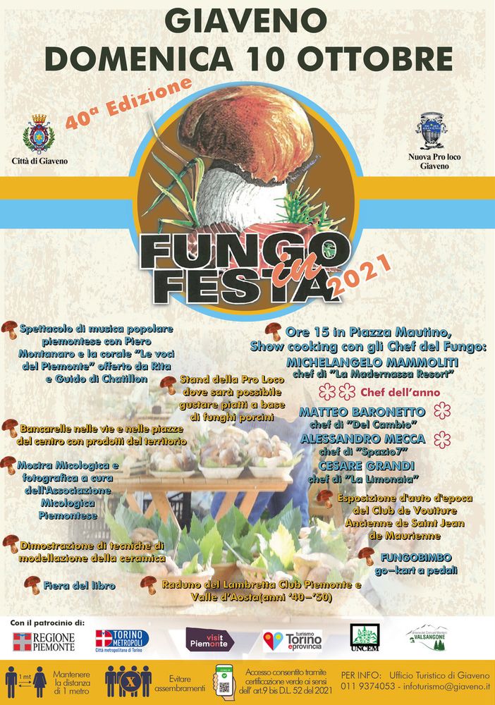 Giaveno, dal 3 al 10 ottobre appuntamento con &quot;Fungo in Festa&quot;