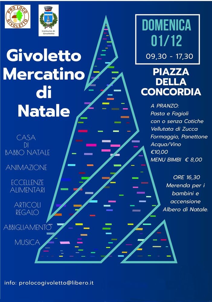 Domani a Givoletto primo appuntamento con il Mercatino di Natale