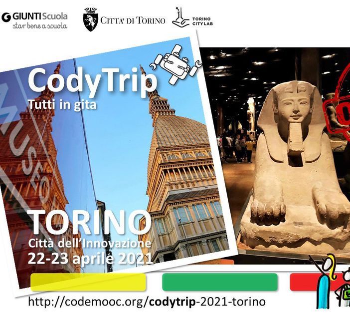 Giovedì e venerdì  appuntamento con ‘CodyTrip Torino - La Città dell’Innovazione’, una gita scolastica online in 15 tappe