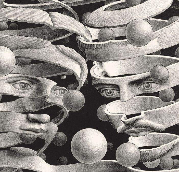 Maurits Cornelis Escher, Vincolo d'unione (litografia, 1956)