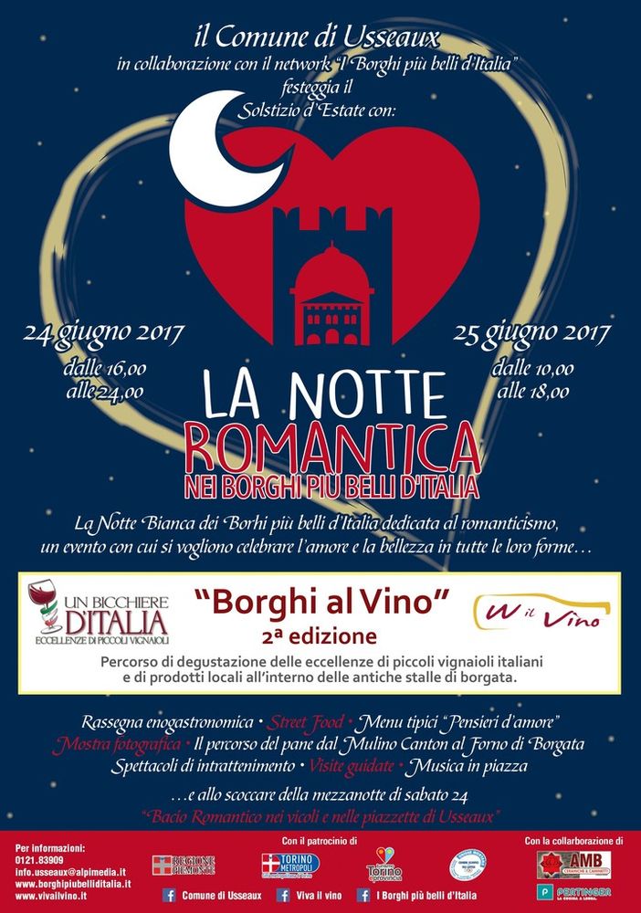Sabato 24 giugno la notte romantica ad Usseaux