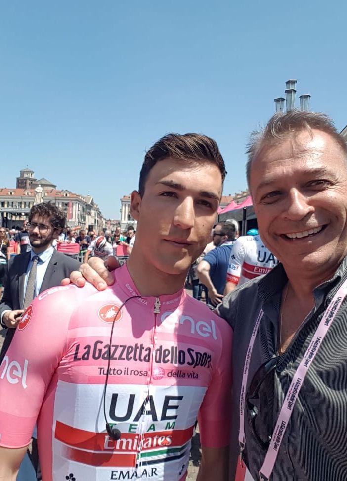 Paolo Bongioanni (FdI) con la maglia rosa a Torino