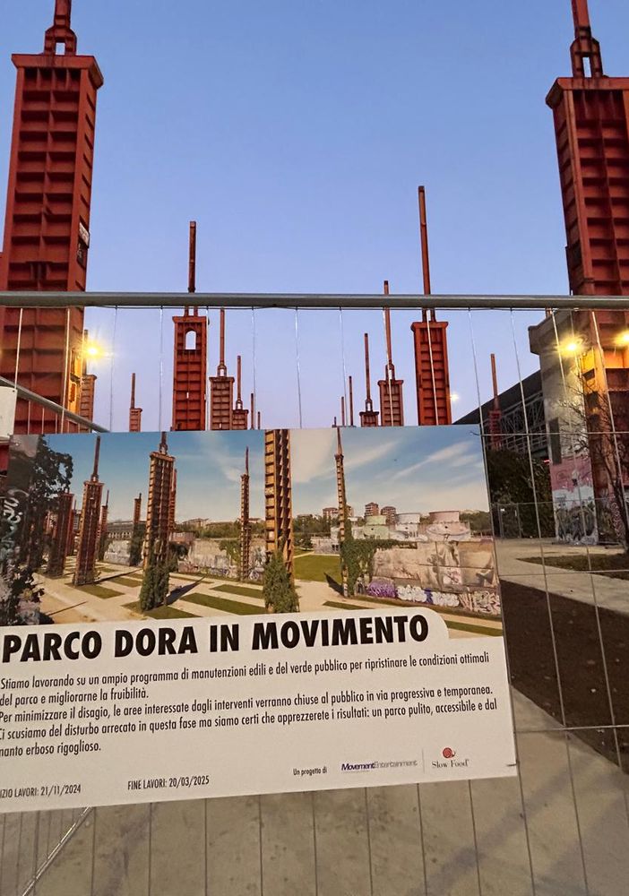 I lavori di ripristino del parco Dora