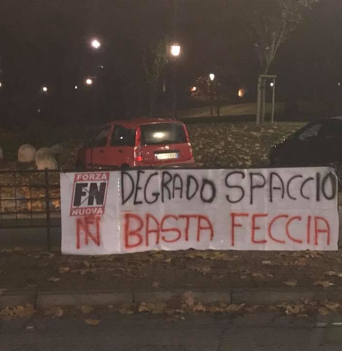 Forza nuova: passeggiata e striscione per la sicurezza al Parco del Valentino