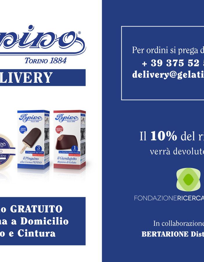 Gelati Pepino attiva il nuovo servizio Delivery a supporto degli ospedali di Torino