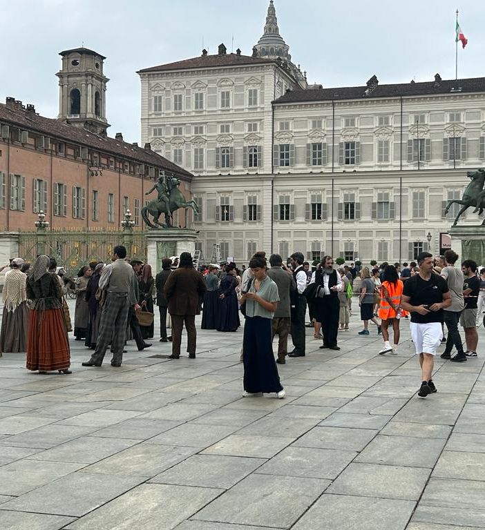 Riprese Lidia Poet in piazza Castello