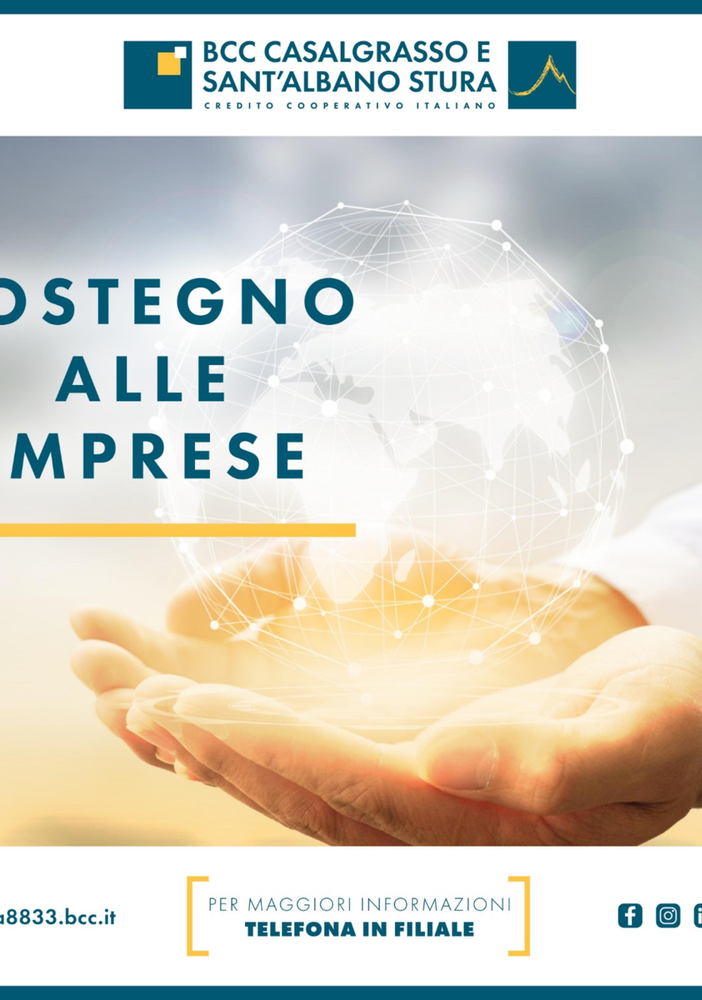 Sostegno alle imprese del territorio da parte della Bcc di Casalgrasso e Sant’Albano Stura