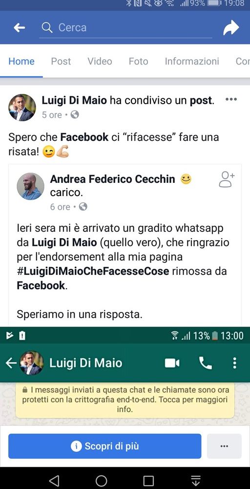 Chiusa la pagina &quot;Luigi Di Maio facesse cose&quot;. Di Maio:&quot;Speriamo che Facebook ci &quot;rifacesse&quot; fare una risata&quot;