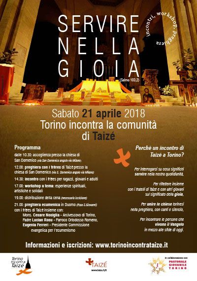 Servire nella gioia: domani la Pastorale Giovanile di Torino incontra la Comunità di Taizé