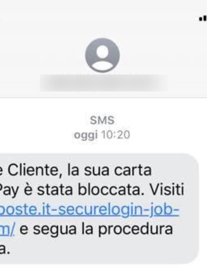 Attenzione truffa: arriva via sms, l'importante e non cliccare sul link