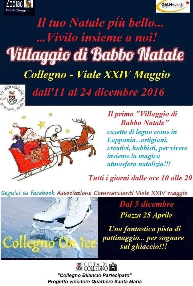 Tutto pronto a Collegno per l'apertura del “Villaggio di Babbo Natale” e “Collegno On Ice”