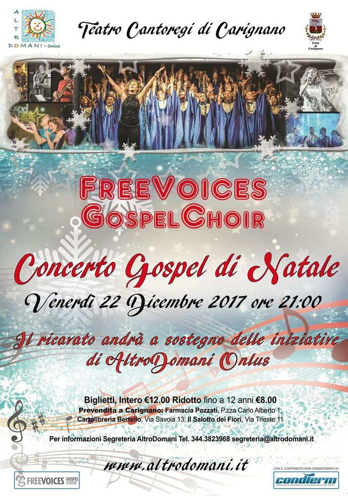 Natale a Carignano: si rinnova la tradizione del concerto gospel