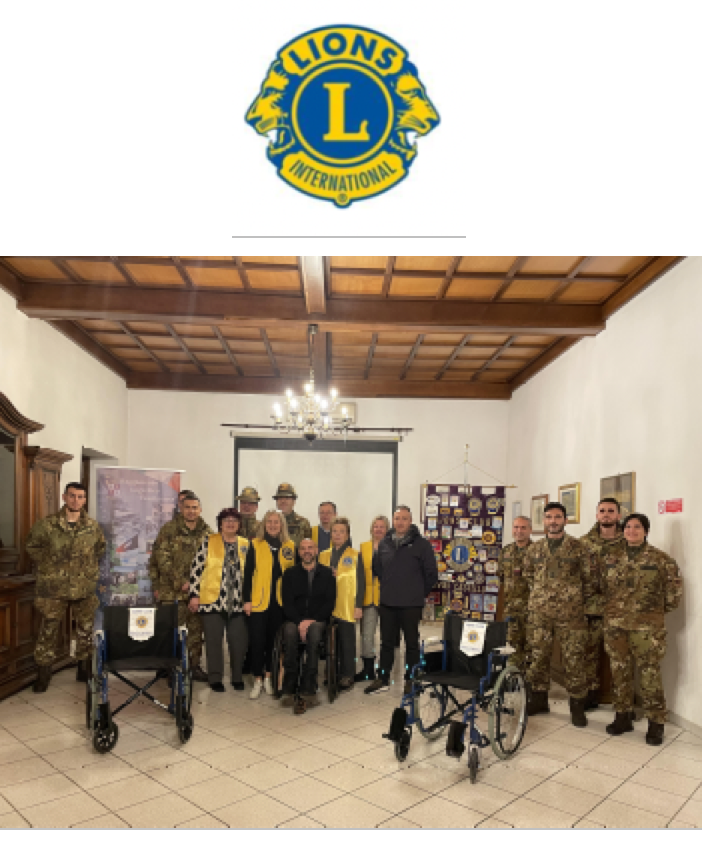 I Lions di Rivoli donano alla Taurinense due carrozzine rigenerate