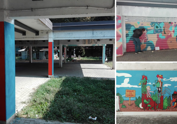 Quartiere Barca, gli studenti della scuola di pittura riqualificano il porticato di via Anglesio