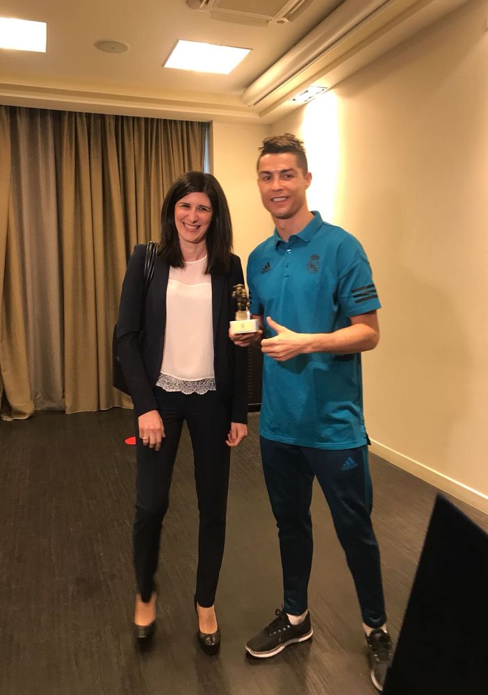 L'incontro tra Cristiano Ronaldo e Chiara Appendino prima di Juve-Real dello scorso aprile