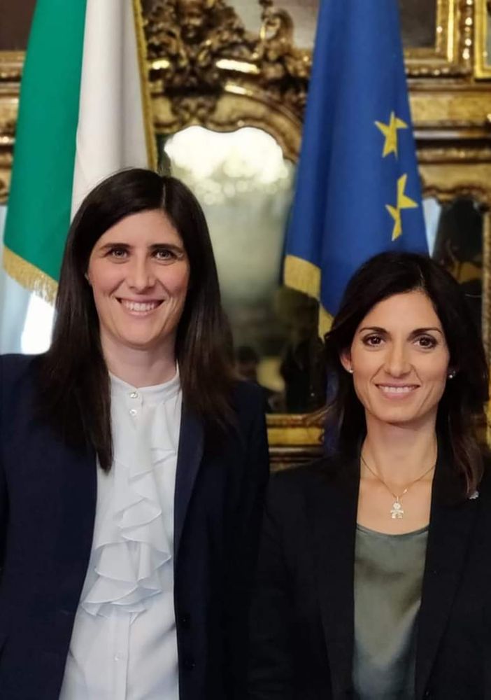 La sindaca di Roma Virginia Raggi incontra Appendino a Palazzo Civico
