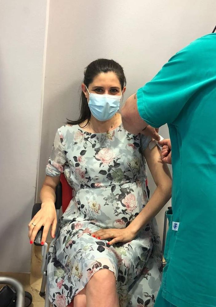 Appendino incinta il giorno della vaccinazione
