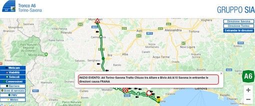 Autostrada ancora nel caos: chiuso il tratto dell'A6 tra Altare e il bivio A6/A10