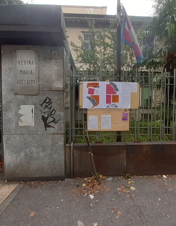 Una bacheca informativa davanti all'ex ospedale Maria Adelaide: &quot;Riapriamo la struttura di Lungo Dora Firenze&quot;
