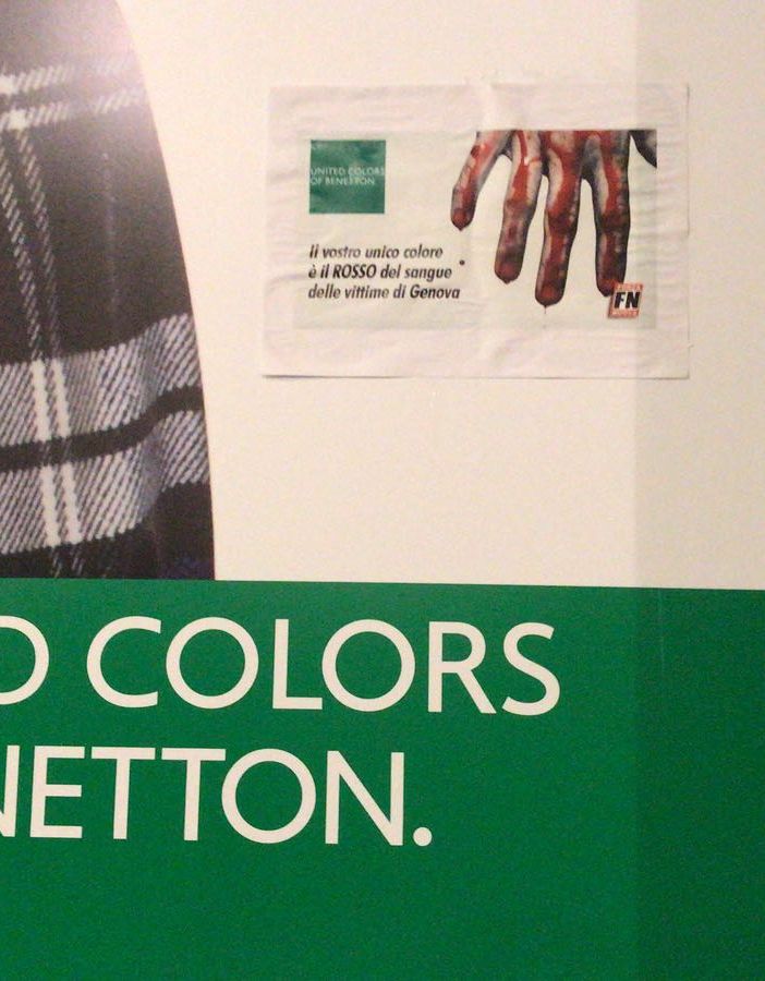 &quot;Torino boicotta Benetton&quot; l'iniziativa di Forza Nuova contro i patron di Autostrade per l'italia
