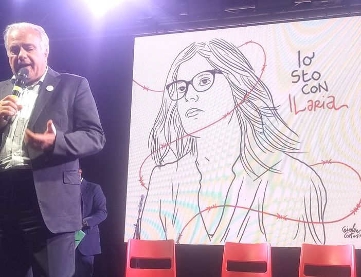 Ilaria Cucchi, Barbasophia e Ascanio Celestini a fianco di Ilaria Salis