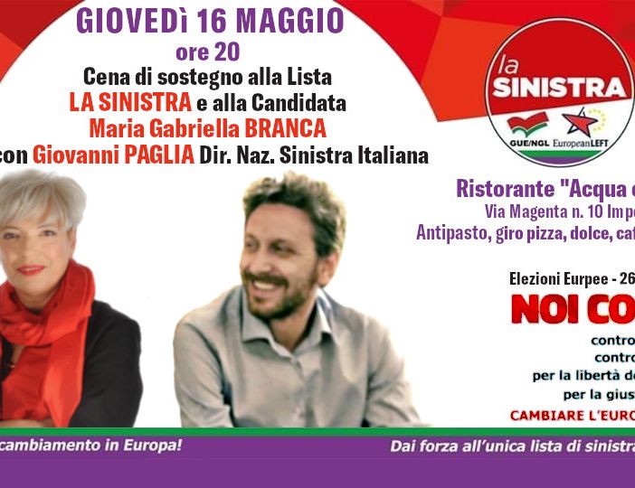 Elezioni europee, la candidata Maria Gabriella Branca e Giovanni Paglia trattano il tema del dumping sociale