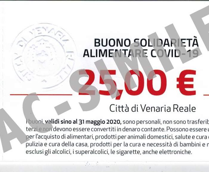 Buoni Spesa, a Venaria sono state accolte 854 domande per oltre 196mila euro