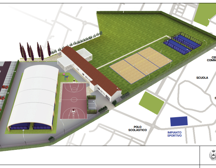 rendering di un campo sportivo
