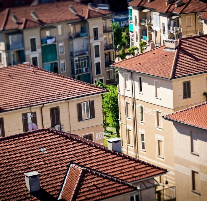 case popolari viste dall'alto