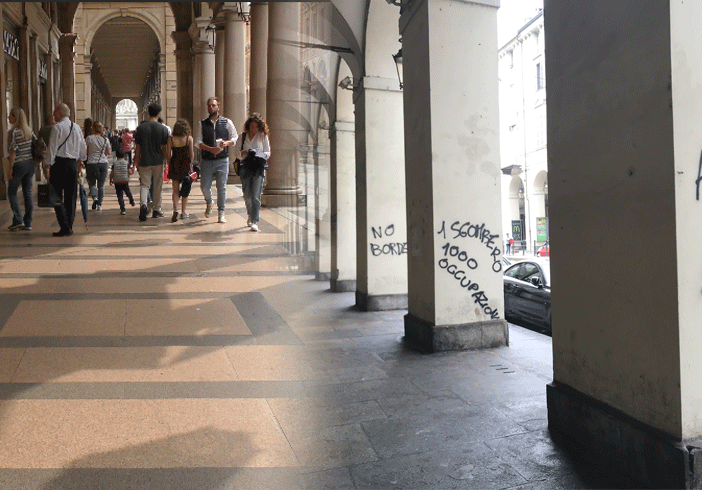Via Roma e via Po, due facce del centro di Torino