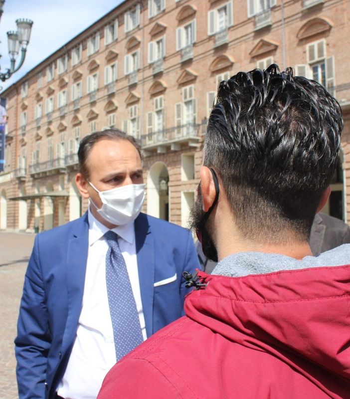 Alberto Cirio e lavoratori Embraco