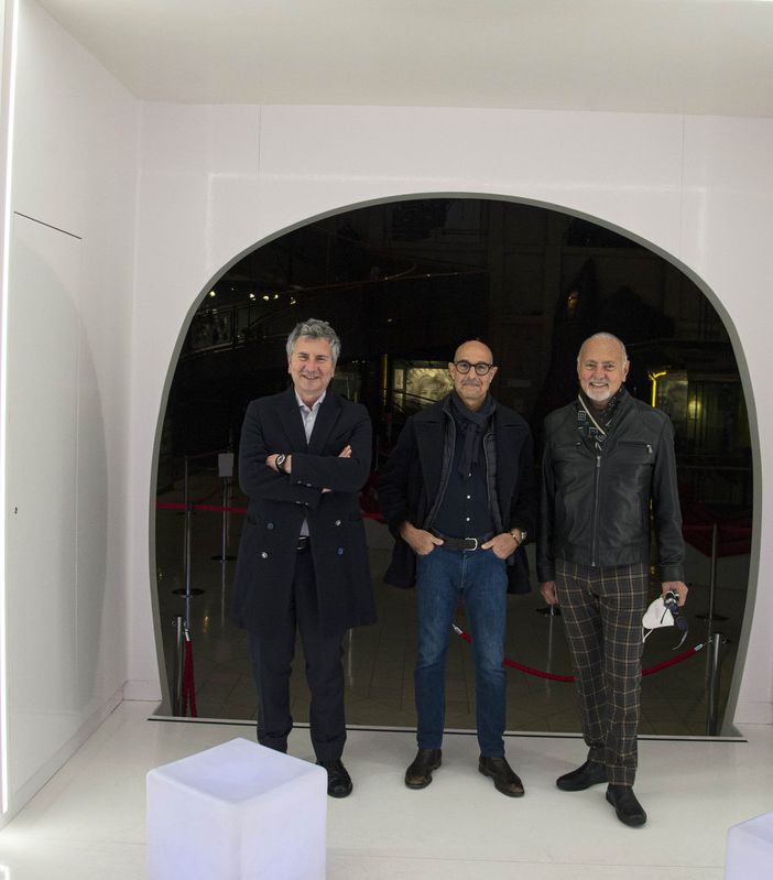 L'attore Stanley Tucci con il presidente Enzo Ghigo e il direttore Domenico De Gaetano