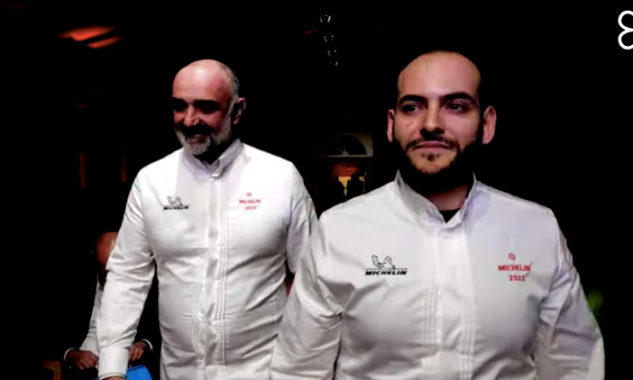 I due chef Fabio Ingallinera e Maurizio Macario del ristorante Il Nazionale ritirano la loro prima stella Michelin
