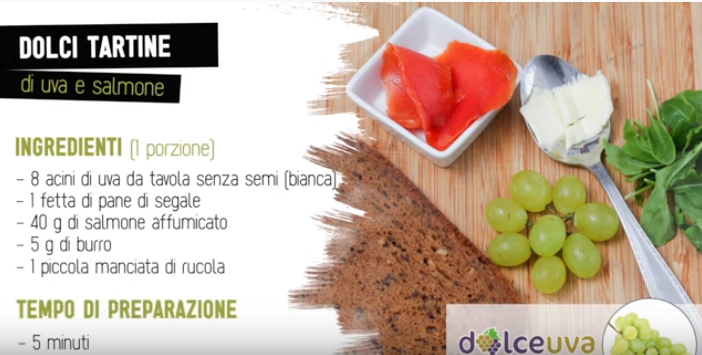 La ricetta del lunedì: oggi prepariamo dolci tartine con uva e salmone