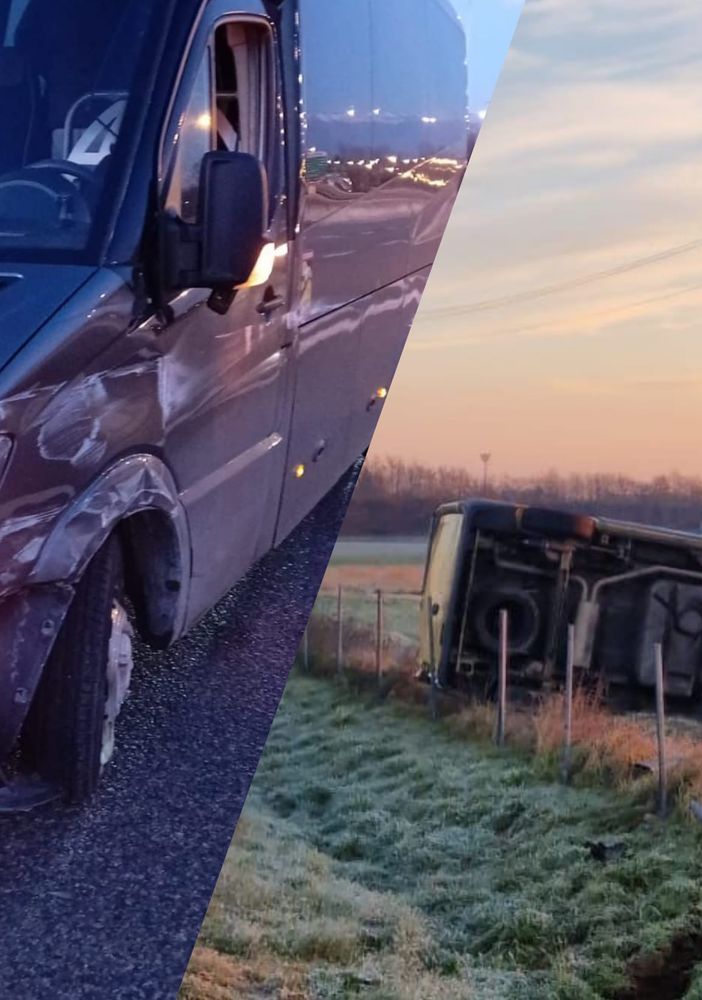 collage di auto con mezzi incidentati