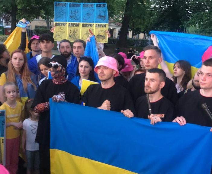 flash mob ucraina all'eurovillage