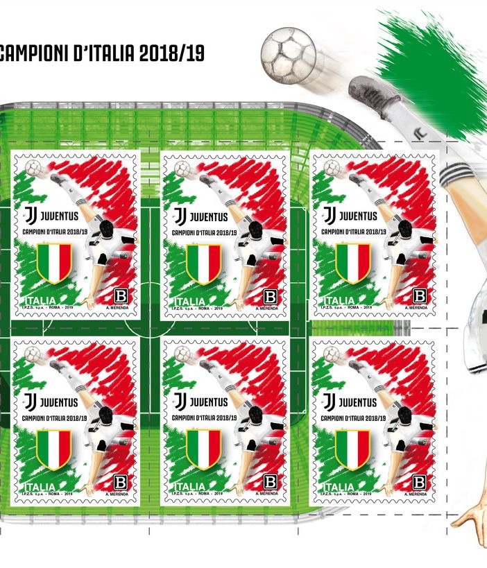 Poste Italiane dedica un francobollo alla Juventus Campione d'Italia: stampati 2,4 milioni di copie