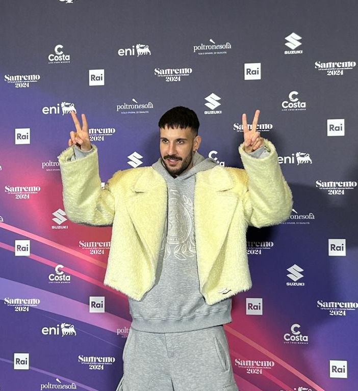 Fred De Palma prima della seconda serata del Festival di Sanremo