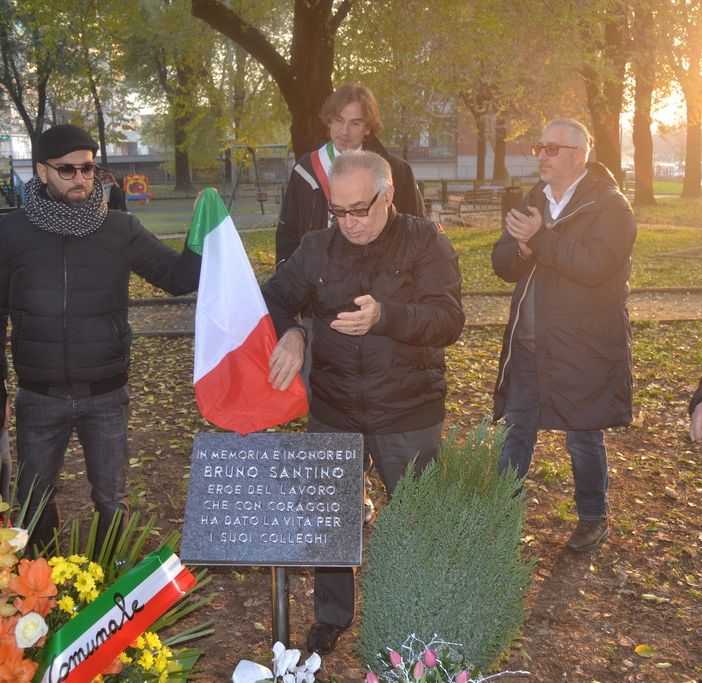 A Nichelino intitolato un giardino a Bruno Santino, &quot;eroe del lavoro&quot; (FOTO)