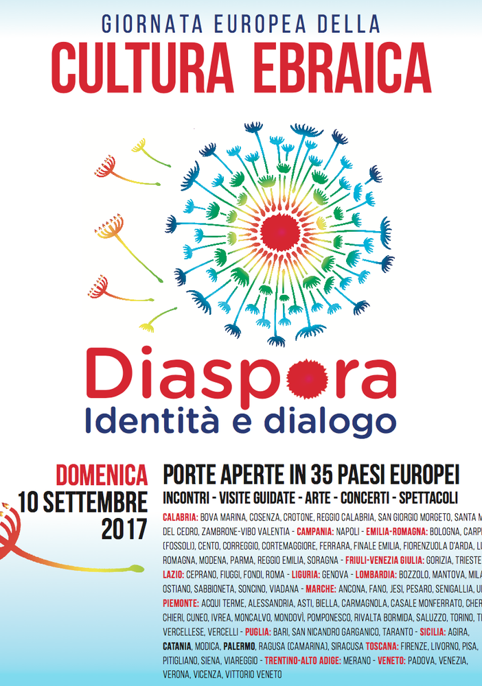 Domenica 10 settembre la XVIII Giornata Europea della Cultura Ebraica