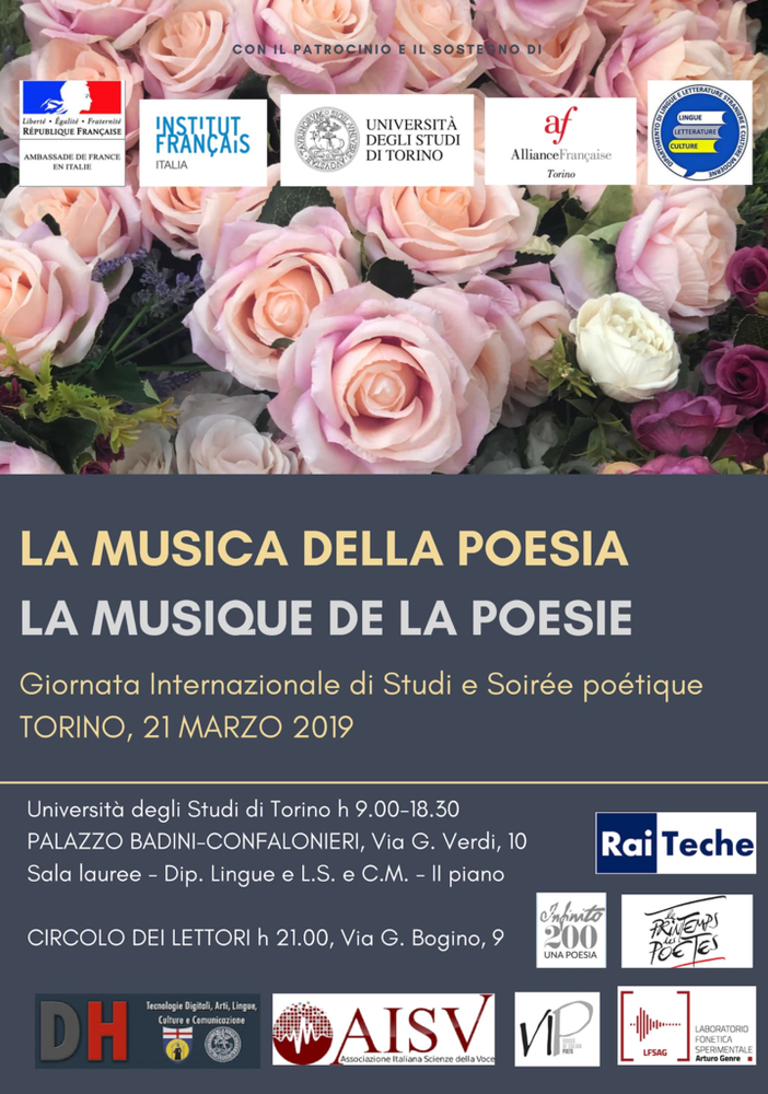 Giornata mondiale della poesia in collaborazione tra Università Torino-Ambassade de France-Institut Français-Alliance Française